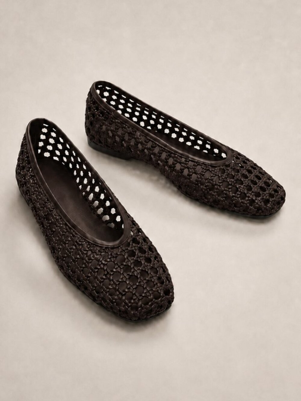Banana Republic Chocolate Brown Woven Ballet Flats NEW NWT